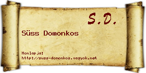 Süss Domonkos névjegykártya